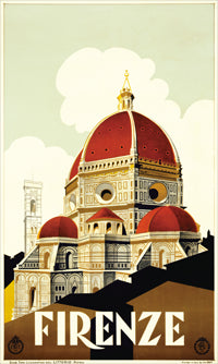 Vintage Travel Poster: Visit Florence, Italy