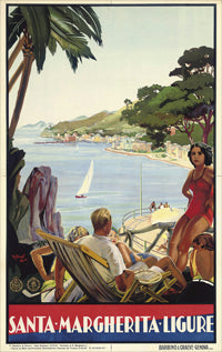 Vintage Travel Poster: Visit Santa Margherita Ligure, Italy