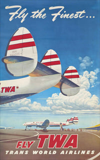 Vintage Travel Poster: Visit TWA