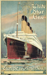 Vintage Travel Poster: Visit White Star Line