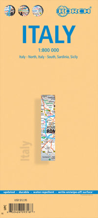 Italy Folded Travel Map (12th Edition) by Borch Map (2014)