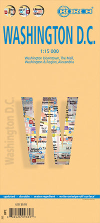Washington DC (16th Edition) City Map by Borch Map (2011)