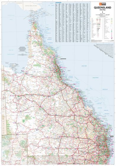 Queensland State Wall Map (10th Edition) by Hema Maps