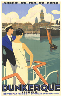 Vintage Travel Poster: Visit Dunkirk, France