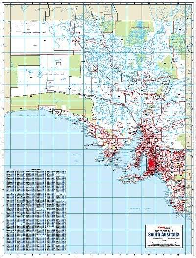 Buy South Australia Postcode Wall Map by Cartodraft Australia – The ...