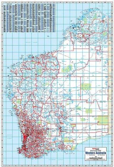 Buy Western Australia Postcode Wall Map by Cartodraft Australia – The ...