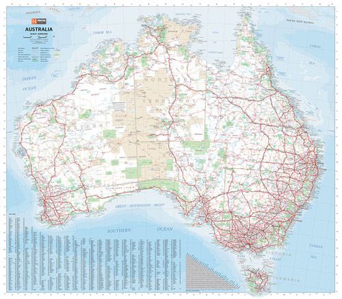 Australia Large Wall Map (10th Edition) by Hema Maps