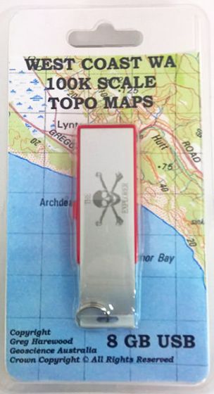 West Coast WA 100k Scale Topo USB (1st Edition)