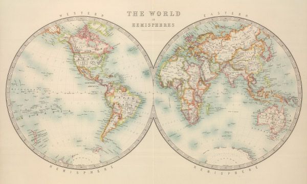Vintage World Map 1912