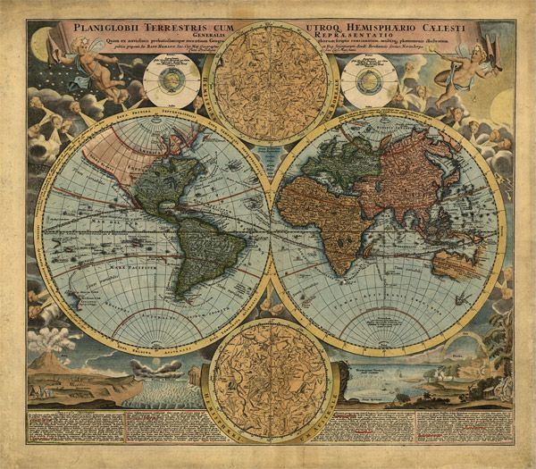 Vintage World Map 1720
