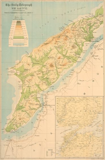 The Dardanelles-Gallipoli 1916 Vintage Map