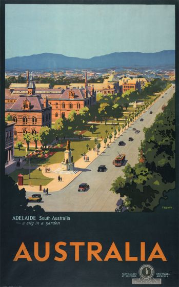 Vintage Travel Poster: Visit Australia (Adelaide)