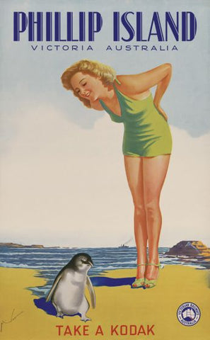 Vintage Travel Poster: Visit Phillip Island, Victoria