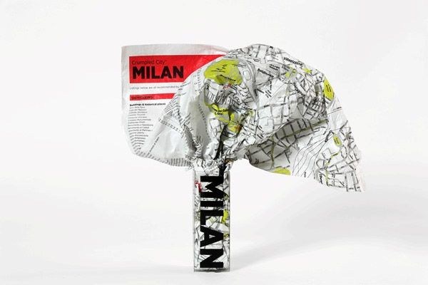 Milan Crumpled City Map by Palomar (2011)