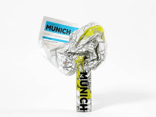 Munich Crumpled City Map by Palomar (2012)