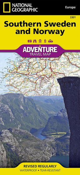 Southern Norway & Sweden Adventure Road Map by National Geographic (2011)