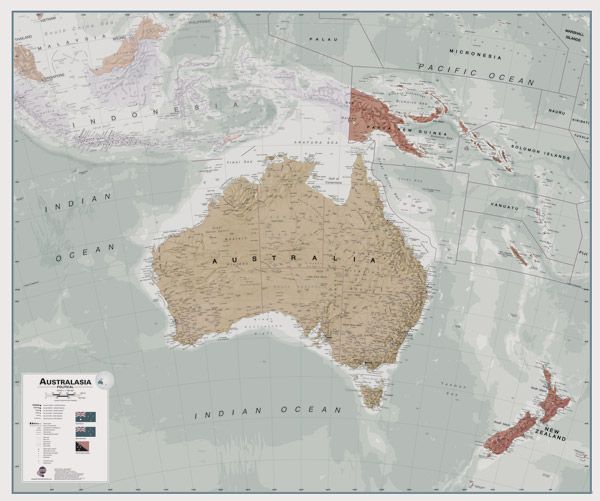 Australasia Executive Wall Map by Maps International