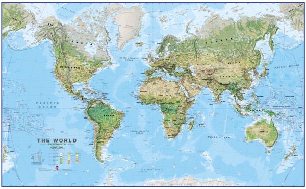 Large World Environmental Wall Map by Maps International