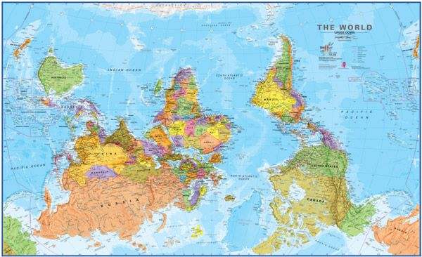 Buy Upside Down World Large Wall Map by Maps International – The