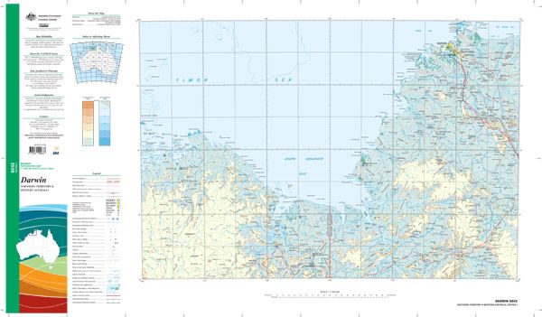 SD52 Darwin Topographic Map (1st Edition) by Geoscience Australia (2012)