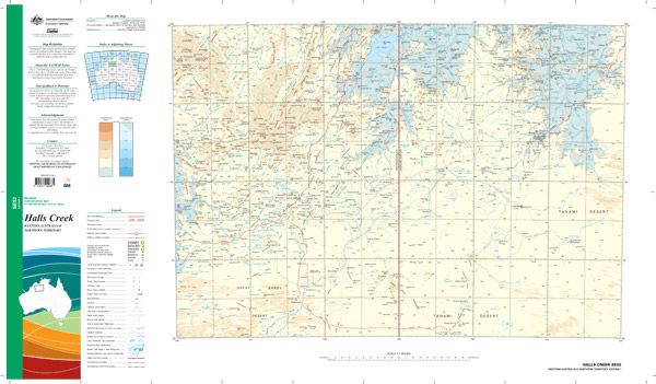 SE52 Halls Creek Topographic Map (1st Edition) by Geoscience Australia (2012)