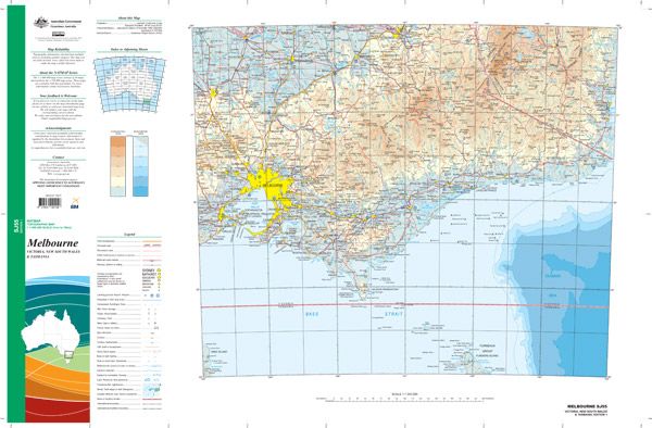 SJ55 Melbourne Topographic Map (1st Edition) by Geoscience Australia (2012)