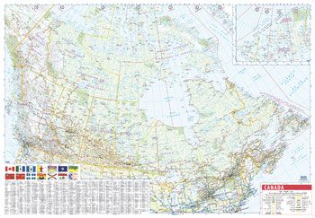 Canada Map with Flags & Index-Small Wall Map by Lucidmap (2016)
