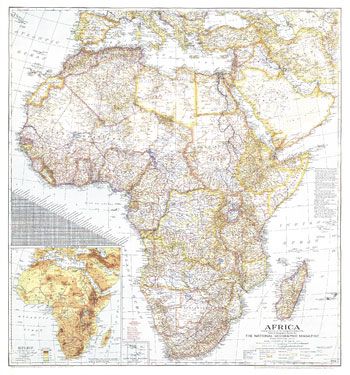 Africa 1943 Wall Map by National Geographic (1943)