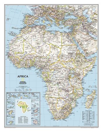 Africa Political Wall Map by National Geographic (2013)