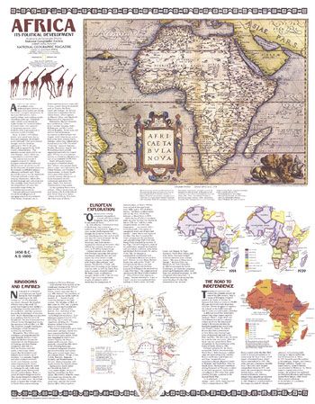 Africas Political Development 1980 Wall Map by National Geographic