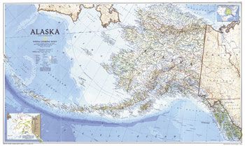 Alaska Wall Map (1994) by National Geographic (1994)