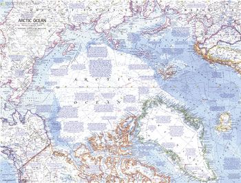 Arctic Ocean Wall Map (1971) Wall Map by National Geographic