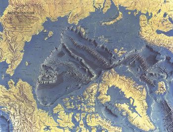 Arctic Ocean Floor (1971) Wall Map by National Geographic