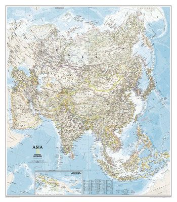 Asia Classic Wall Map by National Geographic (2014)