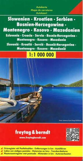 Slovenia, Croatia, Serbia, Bosnia Herzegovina, Montenegro & Macedonia Road Atlas by Freytag & Berndt
