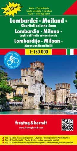 Lombardy, Milan & the Upper Italian Lakes Road Atlas by Freytag & Berndt