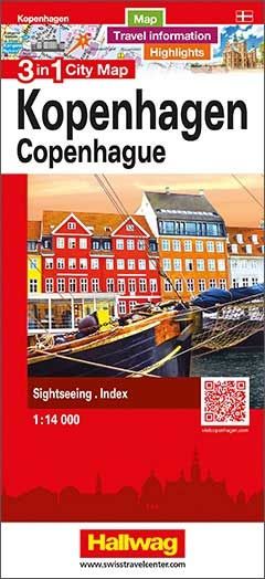 Copenhagen 3 in 1 City Map by Hallwag (2017)