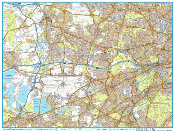 A-Z London Master Plan-West (flat) (2nd Edition) by A-Z Maps (2017)