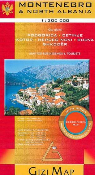 Montenegro & North Albania Geographical by Gizi Map
