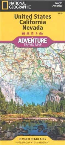California & Nevada Adventure Map by National Geographic (2018)
