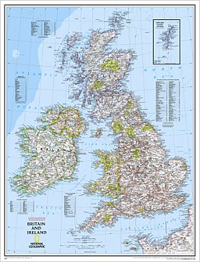 Britain & Ireland Wall Map by National Geographic (2016)