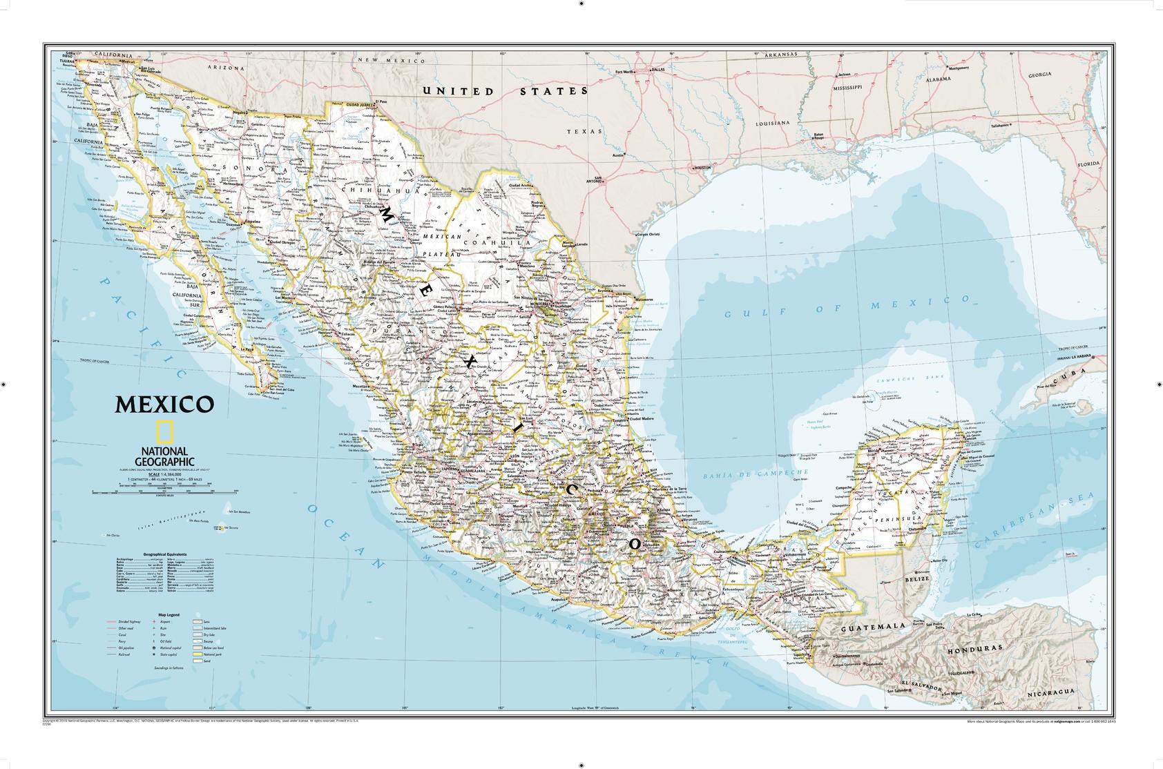 Mexico Wall Map by National Geographic (2019)