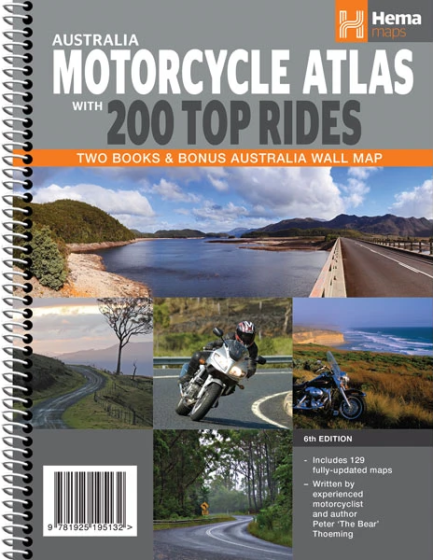 Australia Motorcycle Atlas with 200 Top Rides (6th Edition) by Hema Maps